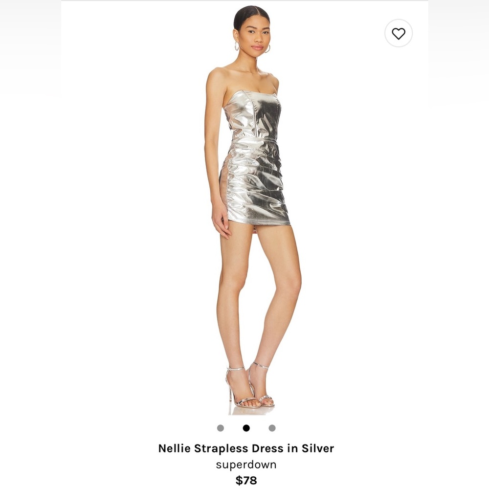 Silver Nellie Strapless Dress Superdown
